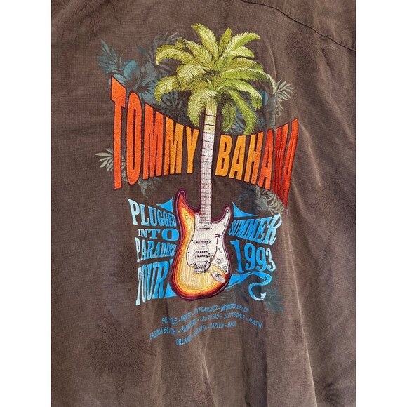 Tommy Bahama Men's Silk Button Down Shirt XXL Brown Plugged Into Paradise - Picture 6 of 12